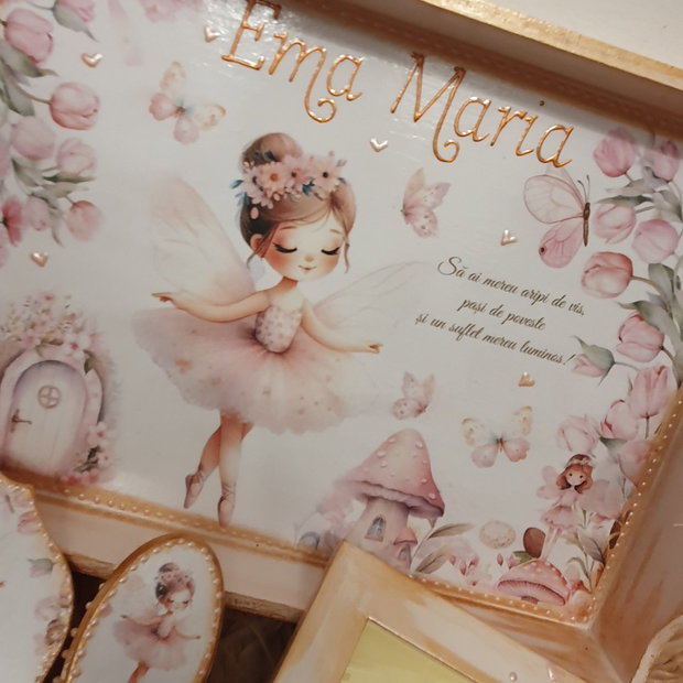 Set personalizat pentru taierea motului / tema zana, fluturi, taram magic