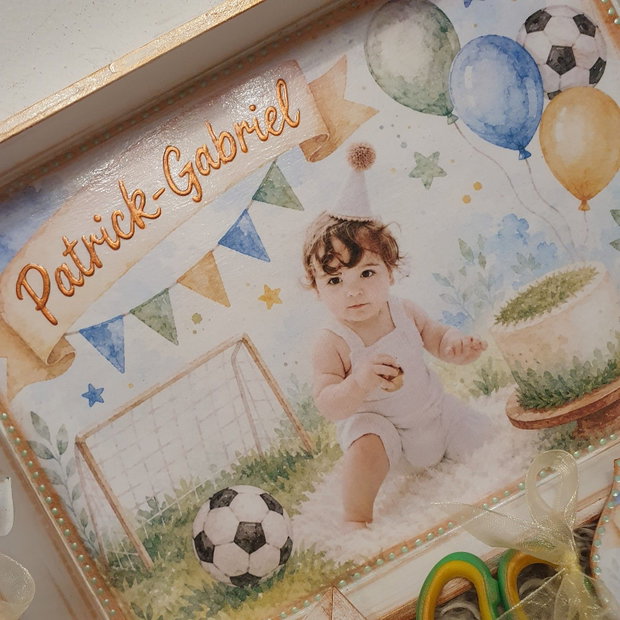 Set personalizat pentru taierea motului / tema fotbal, cu poza