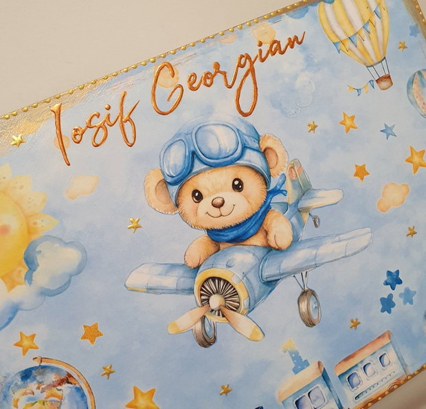 Set personalizat pentru taierea motului, Ursulet si avion