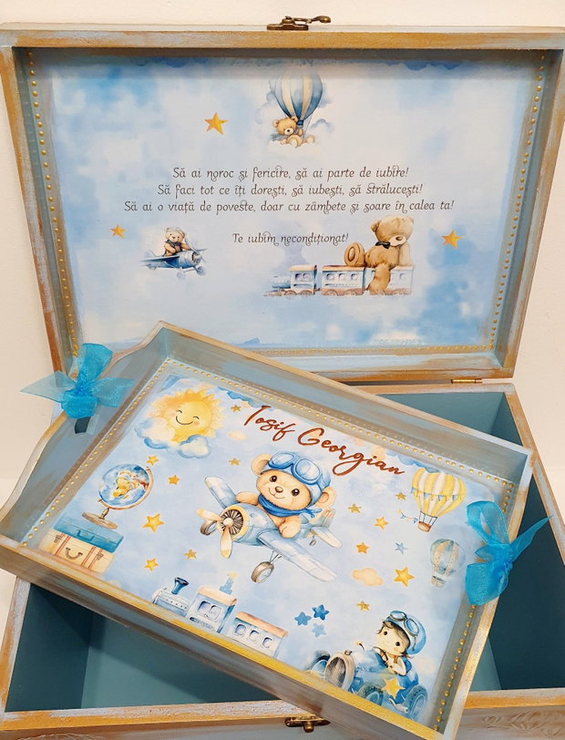 Set personalizat pentru taierea motului, Ursulet si avion