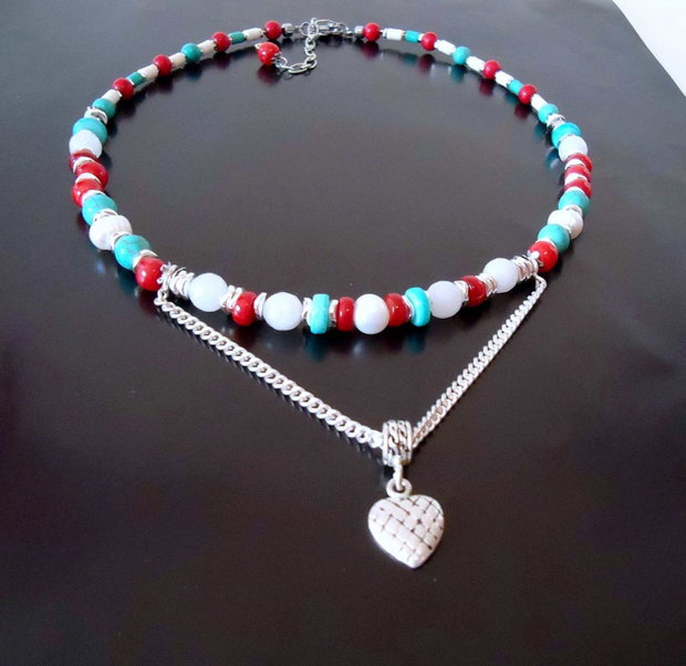 Splendor /  Perle, Argint, turquoise, coral