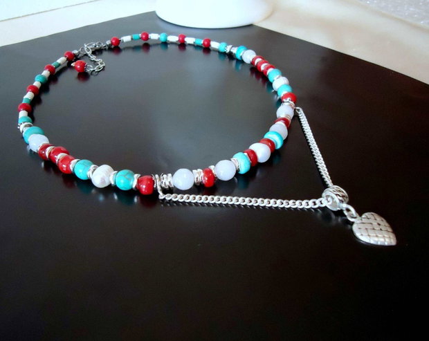 Splendor /  Perle, Argint, turquoise, coral