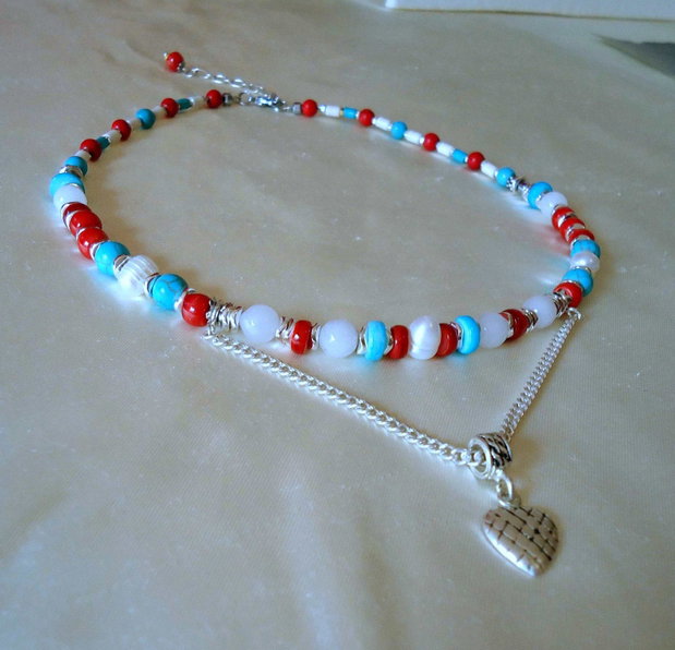 Splendor /  Perle, Argint, turquoise, coral