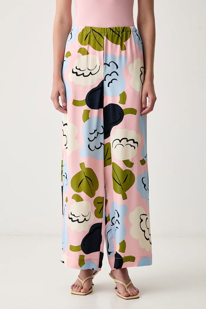 Marimekko pantaloni wide leg pentru femei din vâscoză