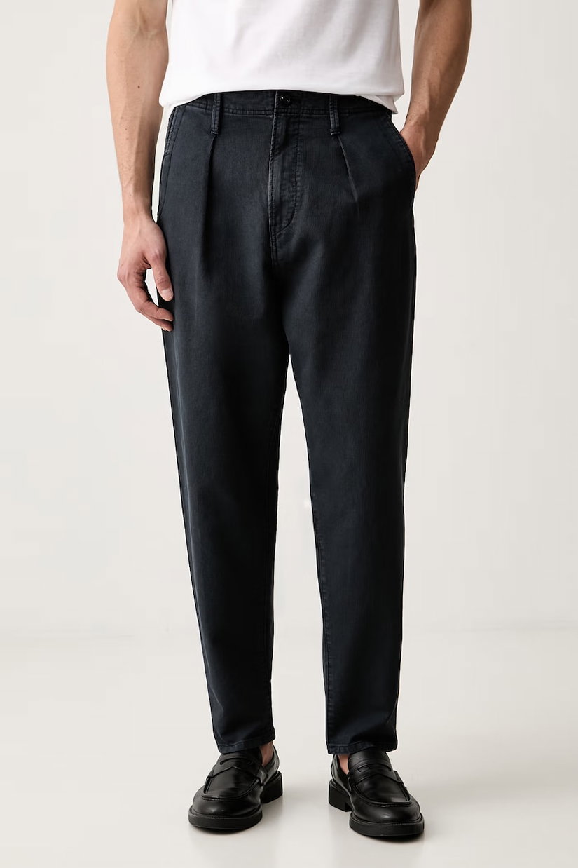 G-Star pantaloni pentru bărbați din bumbac Pleated Chino Relaxed Tapered