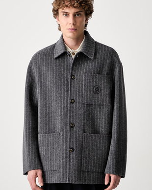 Drôle de Monsieur cămașă pentru bărbați cu lână Pinstripe