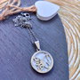 Pandantiv inox & sidef natural alb