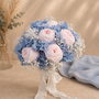 Buchet mireasă Baby Blue  flori criogenate