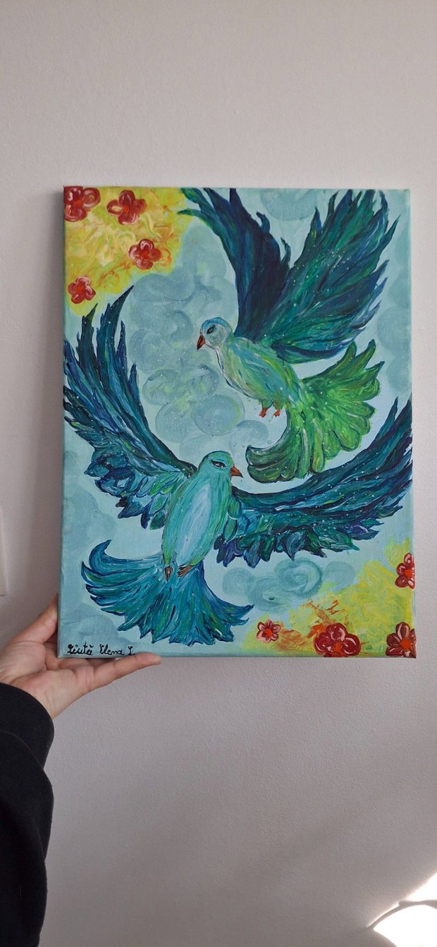 Tablou cu pasări
