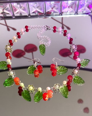 Set Colier & Cercei Handmade Cherry Blossom
