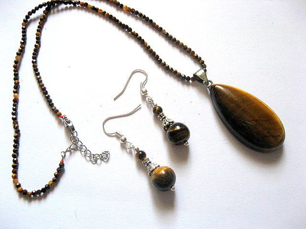 set bijuterii cu ochi de tigru 52561