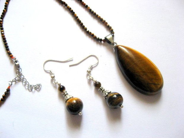 set bijuterii cu ochi de tigru 52561