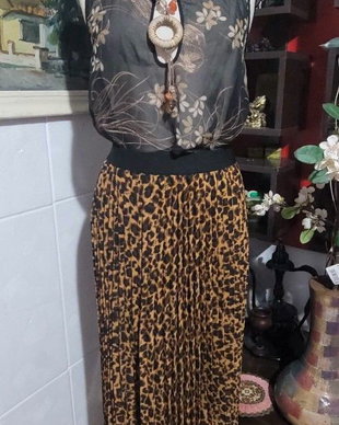 Fusta plisata animal print