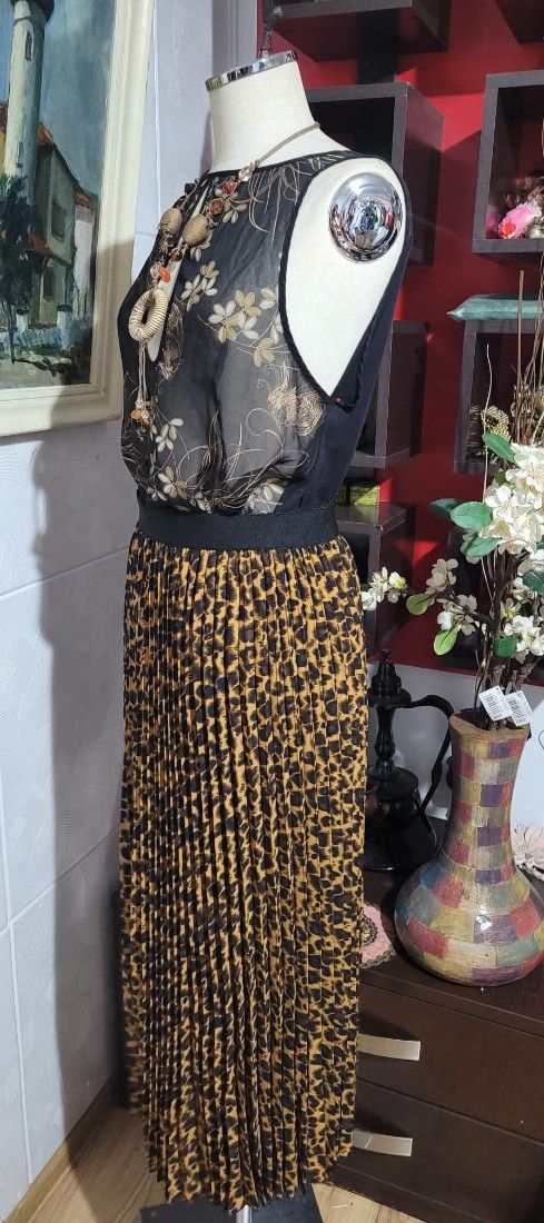 Fusta plisata animal print