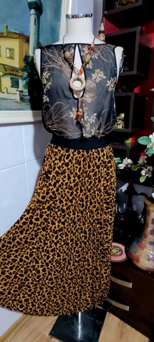 Fusta plisata animal print