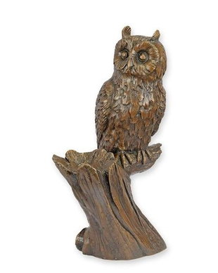 Bufnita pe ram-statueta din bronz