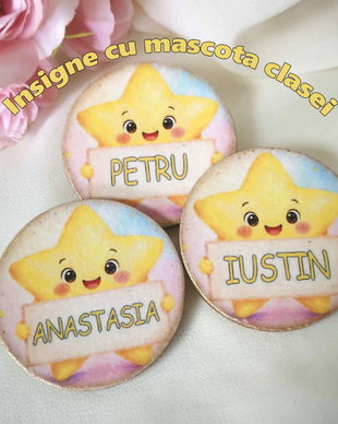 Insigne personalizate cu mascota clasei - stelute