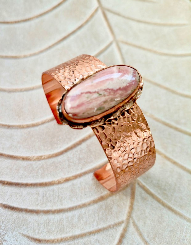 Bratara vintage cupru & rodocrozit natural