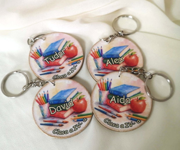 Breloc personalizat cu numele  - cadou pentru prima zi de scoala