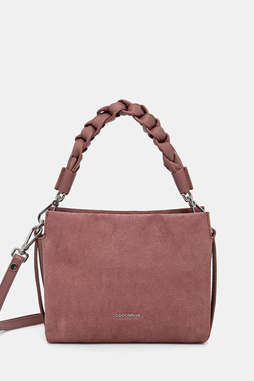 Coccinelle geantă crossbody pentru femei din piele întoarsă