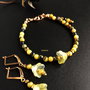set turcoaz galben african  si flori clopotei