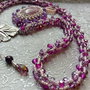 Colier spirala,lepidolit ,briolete cristal,ametist,granat