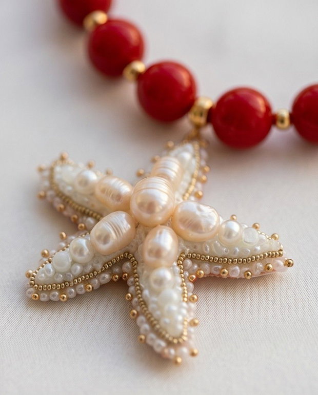 Rezervat Set Colier și Cercei Coral Embrace