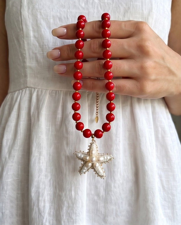 Rezervat Set Colier și Cercei Coral Embrace