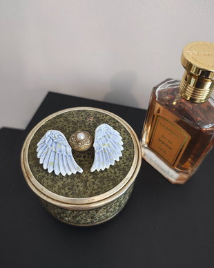 Cercei aripi de inger portelan bleu