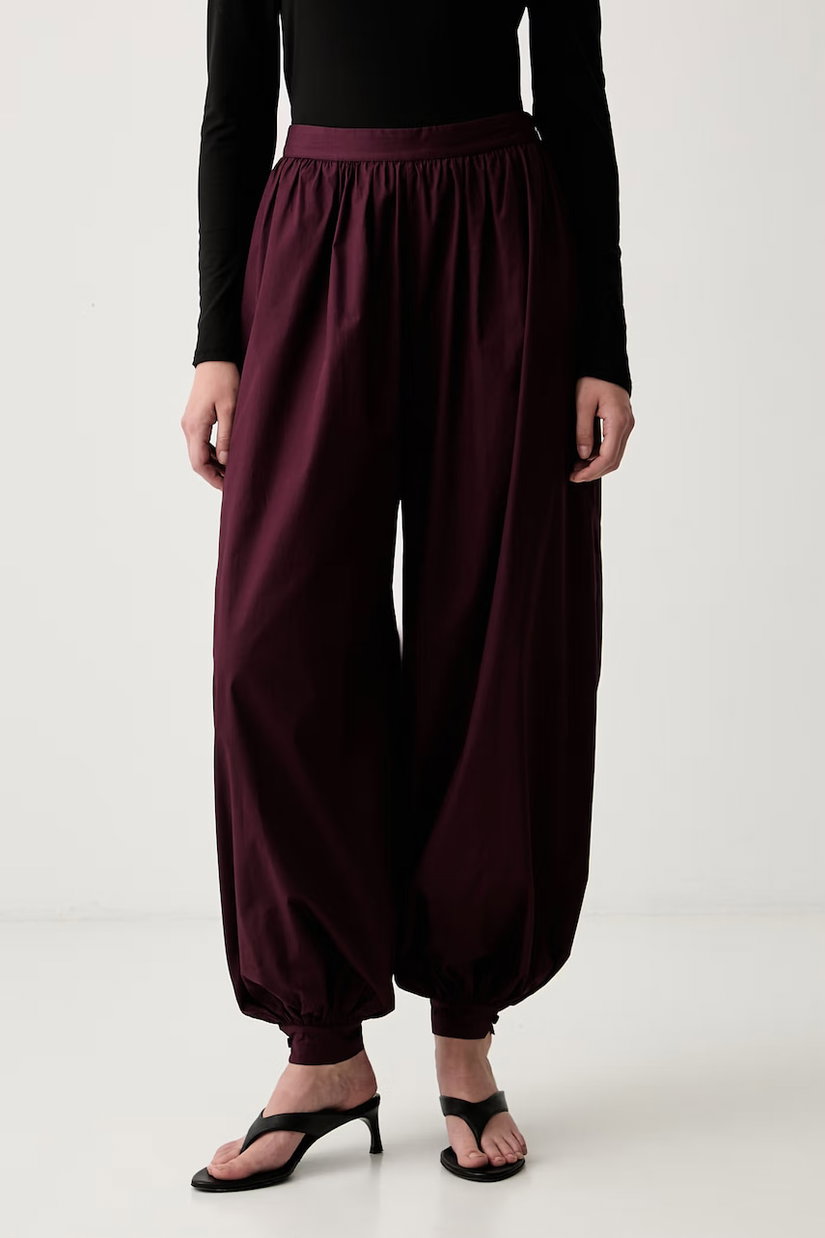 Rotate pantaloni pentru femei din bumbac