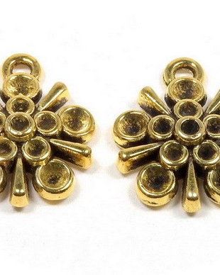 Pandantiv / charm metalic, auriu antichizat, 18.5x15.5 mm
