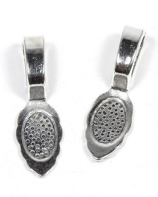 Pandantiv metalic, argintiu antichizat, 26x18 mm