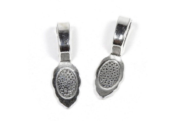 Pandantiv metalic, argintiu antichizat, 26x18 mm