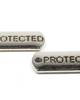 Pandantiv metalic, argintiu antichizat, 21x8 mm