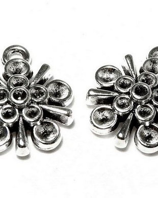 Pandantiv / charm metalic, argintiu antichizat, 18.5x15.5 mm