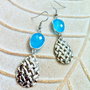 Cercei calcedonie blue & inox silver