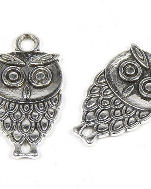 Pandantiv metalic, argintiu antichizat, 20x14 mm