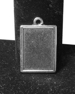 Pandantiv metalic, argintiu antichizat, 29x18 mm