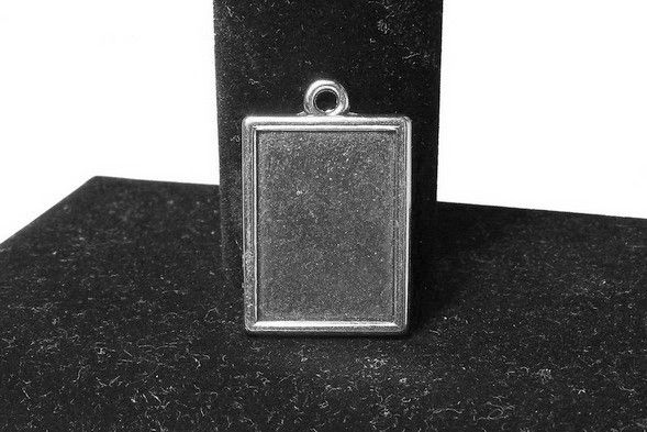 Pandantiv metalic, argintiu antichizat, 29x18 mm