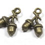 Pandantiv metalic, argintiu antichizat, ghinda, 15x11 mm