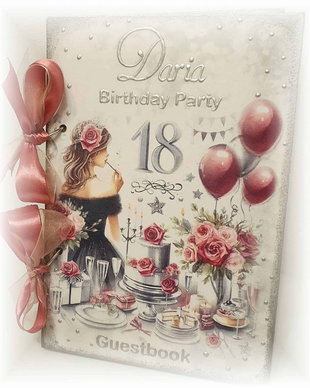 Guestbook personalizat pentru majorat / petrecere 18 ani,  model 1