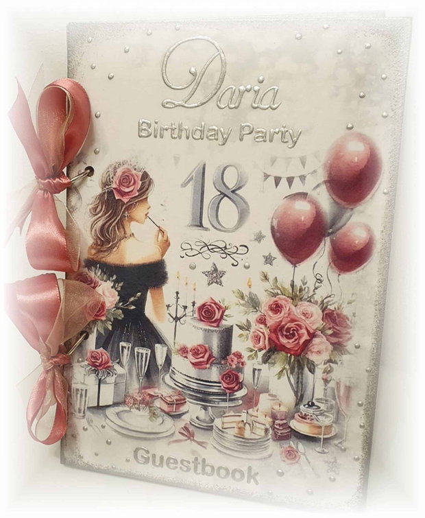Guestbook personalizat pentru majorat / petrecere 18 ani, model 1