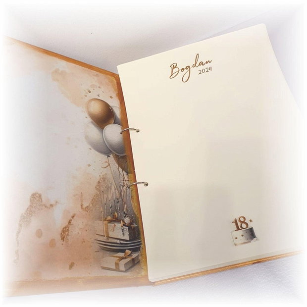 Guestbook personalizat pentru majorat / petrecere 18 ani,  model 1