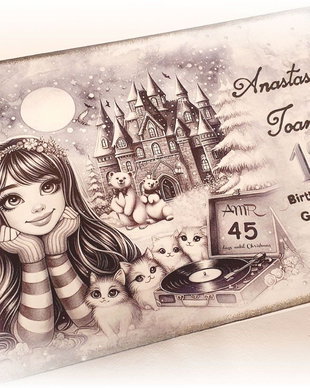 Guestbook personalizat pentru majorat / petrecere 18 ani,  model 1