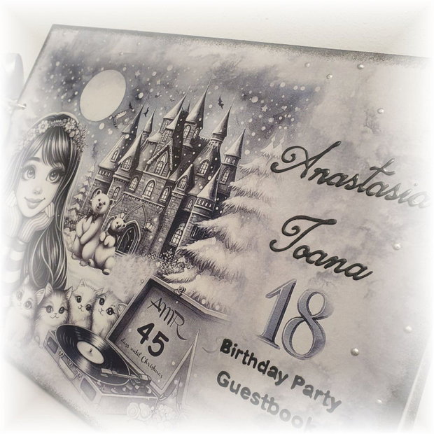 Guestbook personalizat pentru majorat / petrecere 18 ani,  model 1