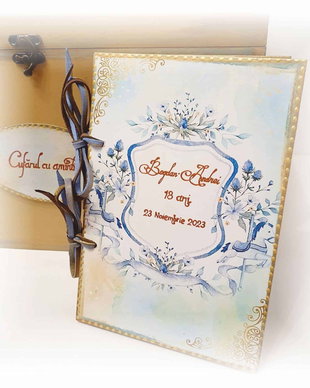 Guestbook personalizat pentru majorat / petrecere 18 ani,  model 1