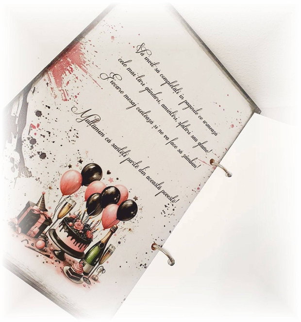 Guestbook personalizat pentru majorat / petrecere 18 ani,  model 1