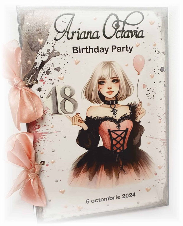 Guestbook personalizat pentru majorat / petrecere 18 ani,  model 1