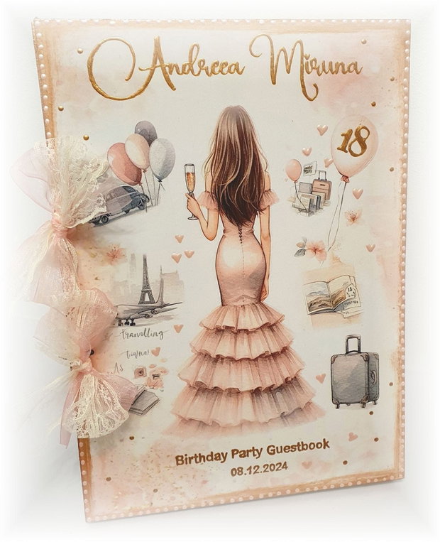 Guestbook personalizat pentru majorat / petrecere 18 ani,  model 1