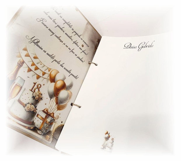 Guestbook personalizat pentru majorat / petrecere 18 ani,  model 1